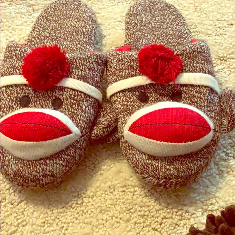 Sock monkey youth m slippers